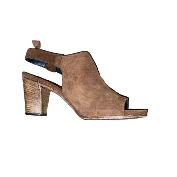 Alberto Fermani Block Mule Heels Cutout 9 Backstrap Chocolate Brown 40 Suede - Picture 1 of 7